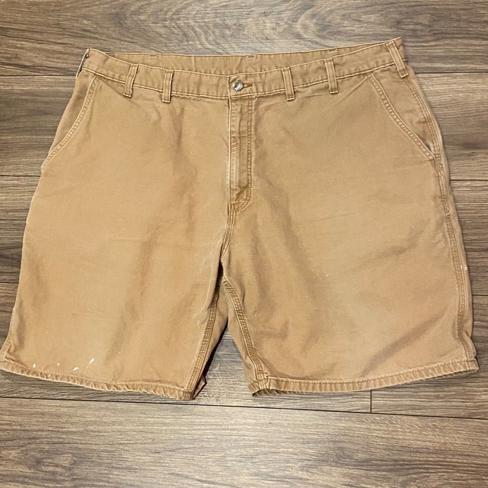 Carhartt Utility Shorts Brown Beige size 44 men's Rugged Work shorts Pockets